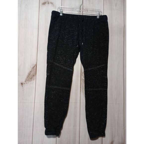 2 For 30 Brooklyn Cloth Joggers Ladies Large Black White Speckled - Picture 1 of 7